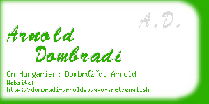 arnold dombradi business card